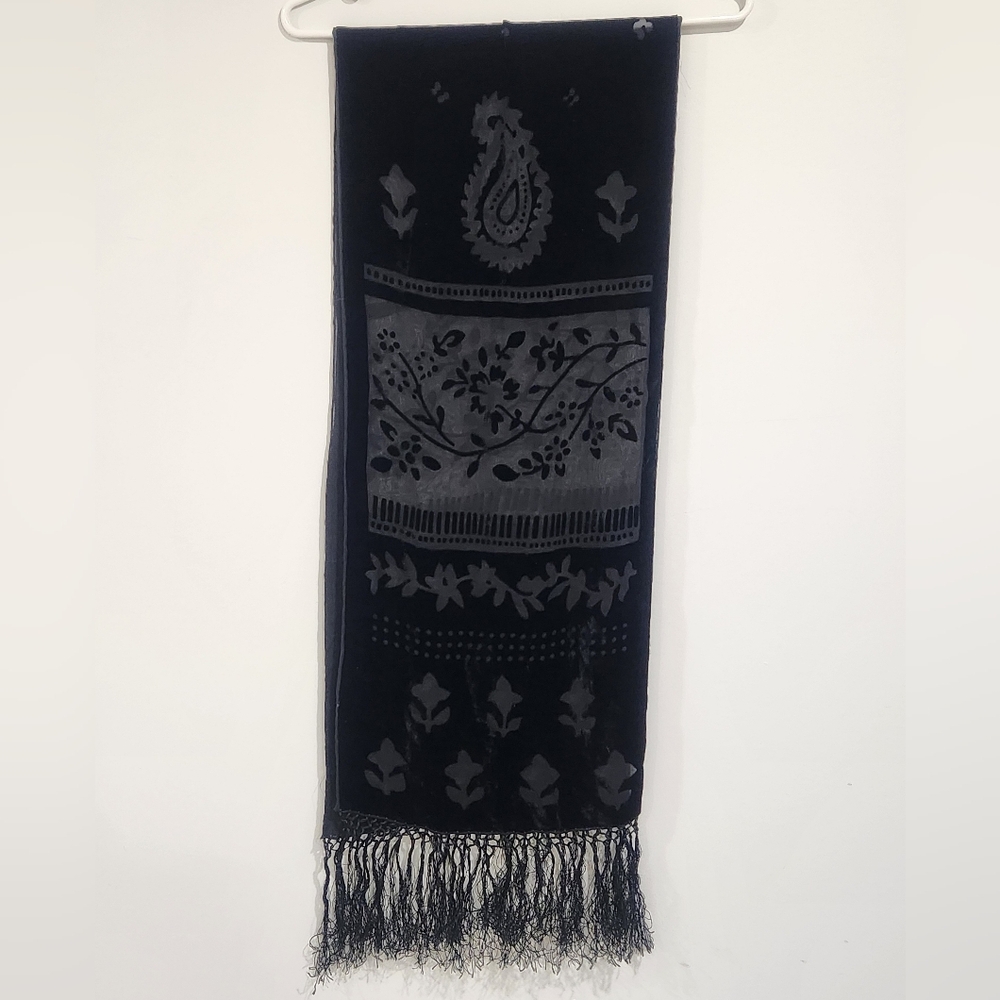 Burnout Velvet Silk Scarf